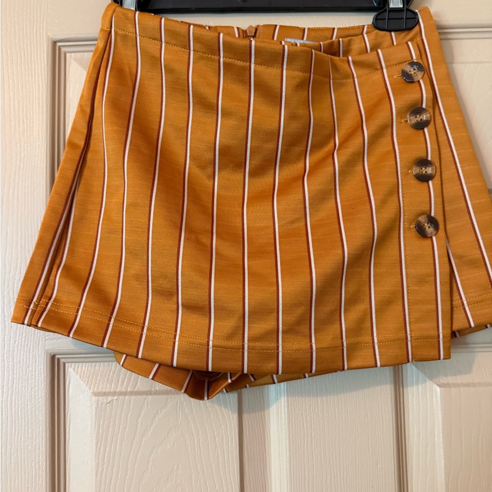 Charlotte Russe Orange Striped Mini Skirt